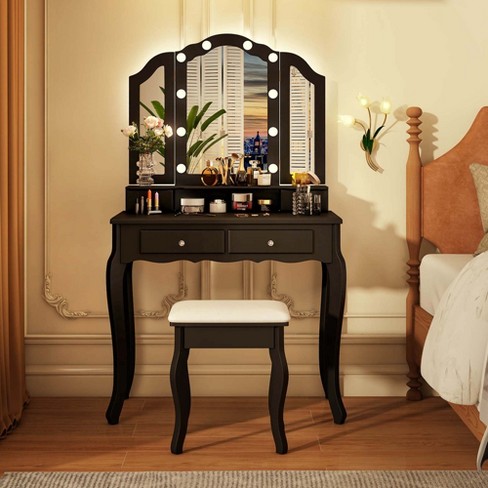 Tri fold vanity set hotsell