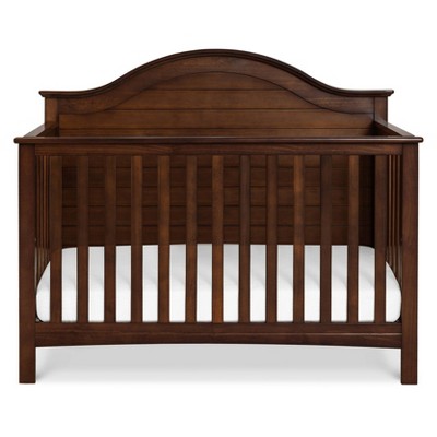 Espresso Pine Wood 4-in-1 Convertible Crib with Adjustable Mattress Heights