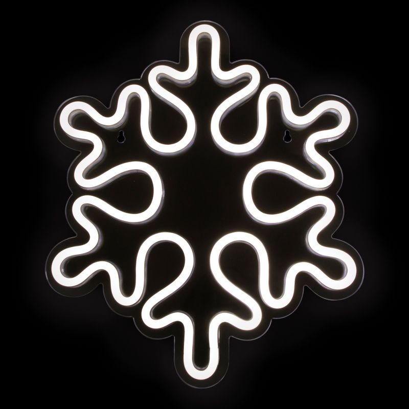 Northlight 15" White LED Lighted Neon Style Snowflake Christmas Window Silhouette, 1 of 5