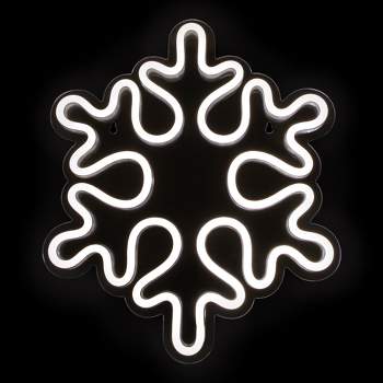 Northlight 15" White LED Lighted Neon Style Snowflake Christmas Window Silhouette