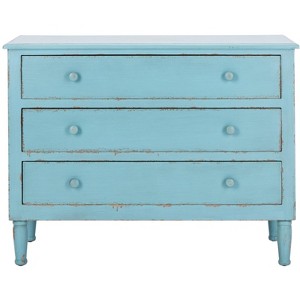 Talbot 3 Drawer Chest - AMH1517 - Distressed Blue - Safavieh Couture - 1 of 4