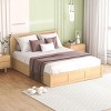 Streamdale Queen Size Wood Platform Bed with Underneath Storage and 2 Drawers, Wood Color - 2 of 4