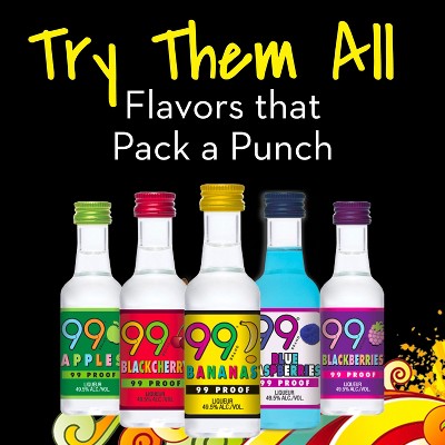 99 Brand Liqueur Variety Sampler Pack - 10pk/50ml Plastic Bottles