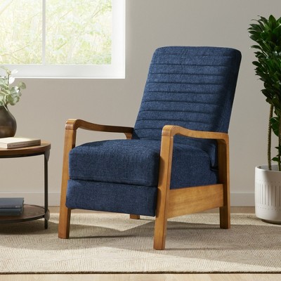 Push-Back Club Recliner with Wood Frame