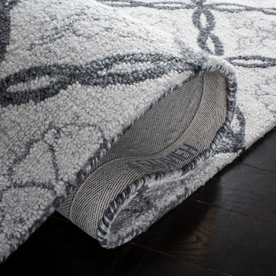 Gray and Ivory Hand-Tufted Wool Geometric 8' x 10' Area Rug