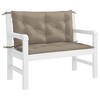 vidaXL Indoor/Outdoor Bench Cushions 2 pcs, Non-slip, Water-Repellent, Taupe 39.4"x19.7"x2.8" - 3 of 4