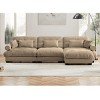 5 Pieces Sofa With Ottoman, 4 Seater Sectional Sofas Large With Waist Pillow And Throw Pillows, Large L Shape Sofa For Living Room-Cuddlewood - 3 of 4
