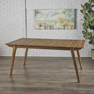 Gulches Outdoor 69" Solid Acacia Wood Dining Table, 37.50"D x 68.50"W x 30.00"H - 1 of 4