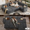 Dyonery 110" Modular Sectional Sleeper Sofa: L-Shaped, 7-Seat Chenille, Pull-Out Bed, USB Ports, Cup Holders, Storage Chaise, Tool-Free Setup - 4 of 4