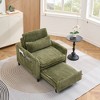 33" Corduroy Small Single Sofa with Plush Cushion and Throw Pillow, Comfortable Lazy Chair for Apartment, Bedroom, or Balcony - 4 of 4