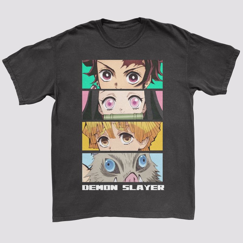 Men's Demon Slayer Short Sleeve Graphic T-Shirt - Black, 1 of 9
