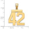 Black Bow Jewelry 14k Yellow Gold, Athletic Collection, Large Polished Number 42 Pendant - 2 of 3