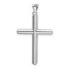 Black Bow Jewelry 14k White Gold Beveled Edge Hollow Tube Cross Pendant - 3 of 4