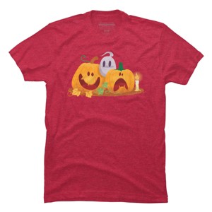 Men's Design By Humans Halloween Cartoon Pumpkins And Ghost By VectorVillain T-Shirt - 1 of 4