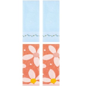 REGALWOVEN 4 Pcs Floral Soft Absorbent Hand Towels for Bathroom 13 x 29 Inch - 1 of 4
