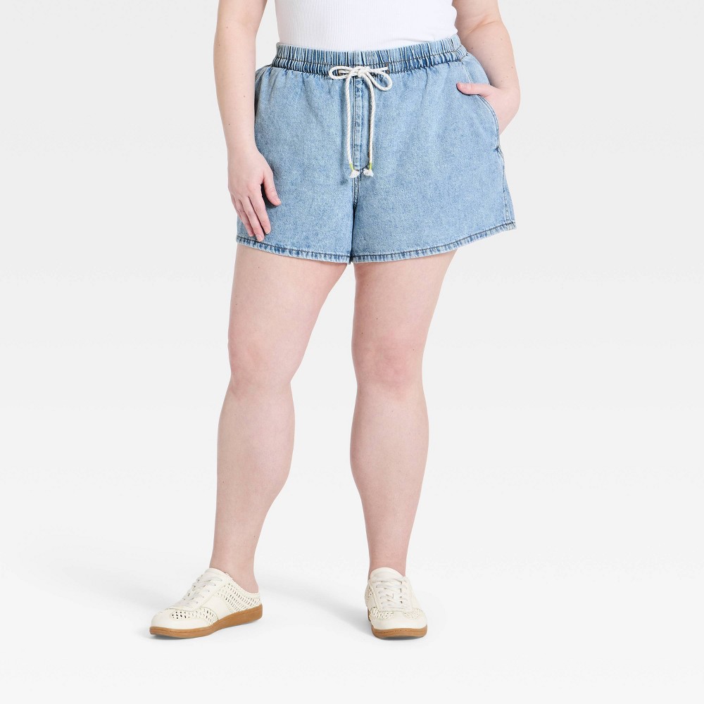 Women's Mid-Rise Denim Beach Shorts 3.5" - Universal Thread™ Light Wash 3X