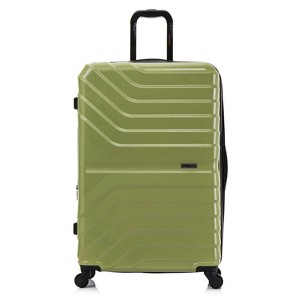 InUSA Aurum Lightweight Hardside Large Checked Spinner Suitcase - Green - 1 of 4