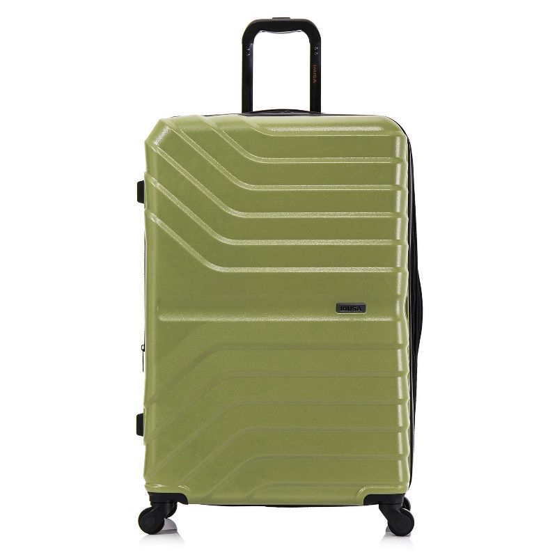 InUSA Aurum Lightweight Hardside Large Checked Spinner Suitcase - Green, 1 of 19
