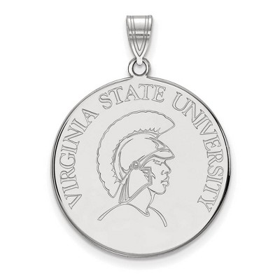 Black Bow Jewelry 10k White Gold Virginia State Trojans NCAA Extra Large Pendant