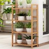 Artloge Heavy Duty 4 Tier Natural Bamboo Shelving Unit Plant Stand, Bookshelf & Shoe Rack for Bathroom Kitchen Organization - 3 of 4
