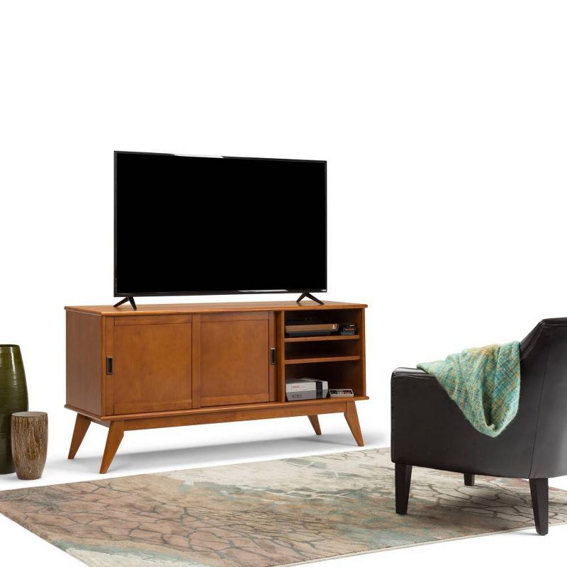 Tierney Solid Hardwood Mid Century Medium TV Stand for TVs up to 66&#34; Dark Brown - WyndenHall, 3 of 12
