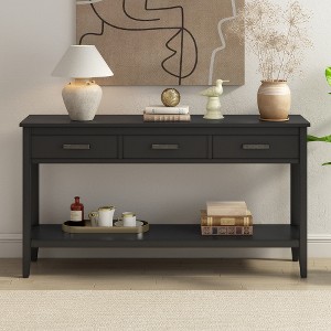 Cappuccino Corner Bookcase & Roman Leg Console Table Set  Space-Saving Storage & Elegant Display for Living Room or Entryway - 1 of 4