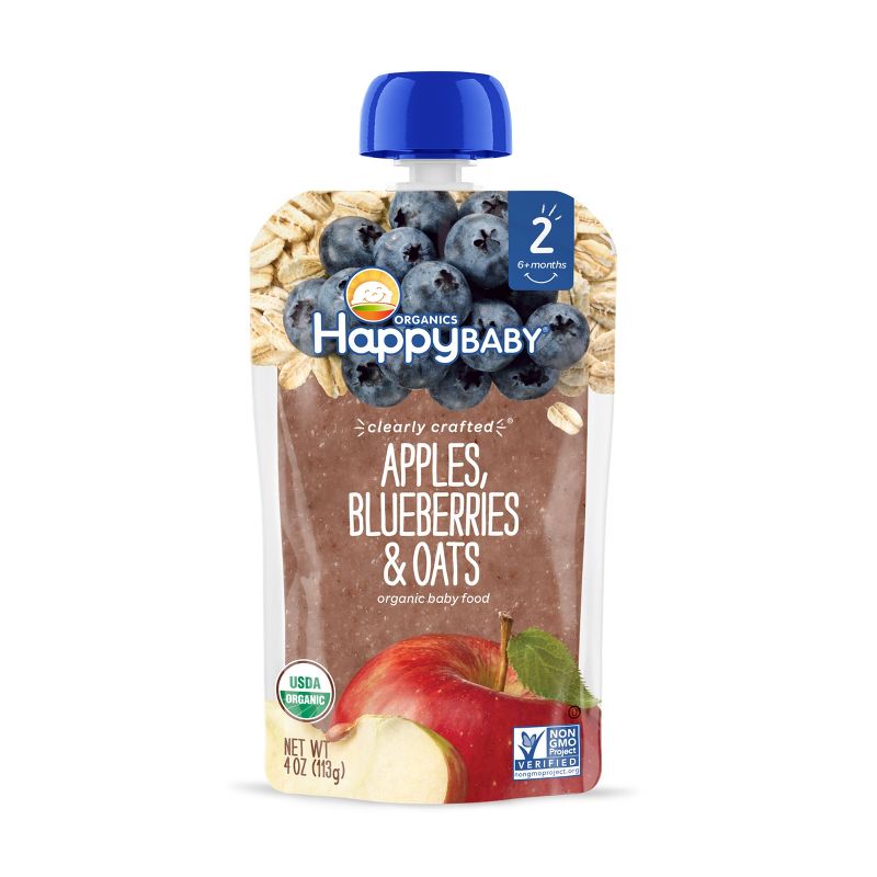 Happy Family Clearly Crafted Apples Blueberries & Oats Baby Meals -(Select Count), 1 of 8