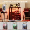homfan Wine Bar Cabinet with Drawer and Storage Shelves, Bar Cabinet with Glass Holder, Small Sideboard and Buffet Mesh Door for Liquor and Glasses - 4 of 4