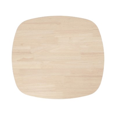 Natural Light Wood Rectangular Side Table with Storage Shelf