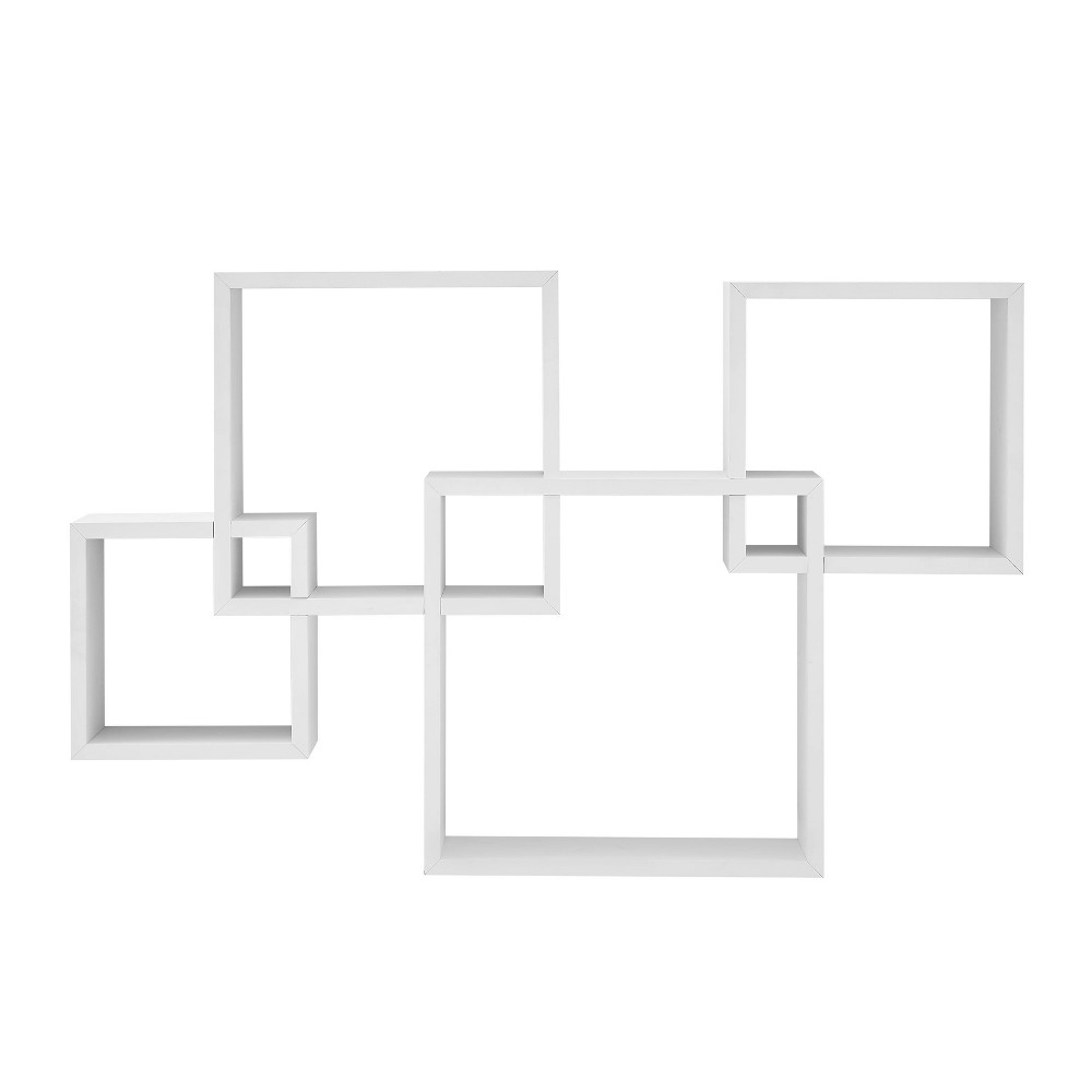 Photos - Wall Shelf 28.35" x 18" Blocchetto Intersecting Cubes  Unit White - Danya B