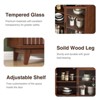 Arched Storage Cabinet 70.8" Tall with Fluted Door, Tempered Glass and Adjustable Shelves - 3 of 4