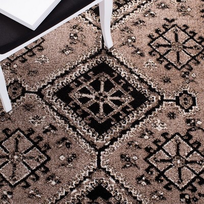 Antique Patina Black Square Synthetic Area Rug - 6'7"