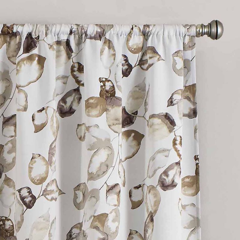 1pc 37&#34;x63&#34; Blackout Floral Paige Thermaweave Curtain Panel Tan - Eclipse, 3 of 6