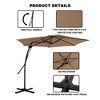Clihome 10 Ft.Outdoor Patio Cantilever Umbrella with 360 Degrees Rotation & Waterproof Fade-Resistant Canopy with Cross Base - 4 of 4