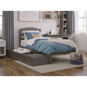 AFI Furnishings Warren Platform Bed T with Drawers AG - 1 of 4