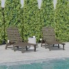 Flash Furniture Monterey Set of 2 Adjustable Adirondack Loungers with Cup Holders- All-Weather Indoor/Outdoor HDPE Lounge Chairs - 2 of 4