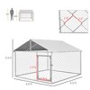 Large Dog Kennel Outside, Heavy Duty Dog Cage with Waterproof Cover, Outdoor Fence Dog Run with Galvanized Chain Link, Secure Lock, 6.6' x 6.6' x 4.9' - 3 of 4