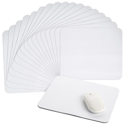 Bright Creations 18 Pack Sublimation Mouse Pad Blanks, White Mouse Pads for Heat Press Printing, 24.4 x 20 cm