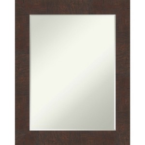 Amanti Art Wildwood Brown Petite Bevel Bathroom Wall Mirror 29 x 23 in. - 1 of 4