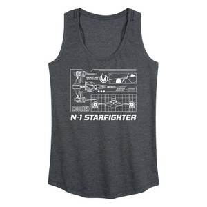 Women's - Star Wars - The Mandalorian N1 Starfighter Graphic Racerback Tank - 1 of 4