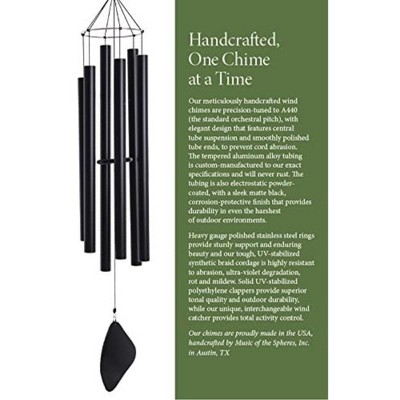 Black 30" Aluminum Balinese Soprano Wind Chime