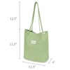 Wrapables Corduroy Tote Bag, Casual Everyday Shoulder Handbag, 2pc LtGreen/Lavender - 2 of 4