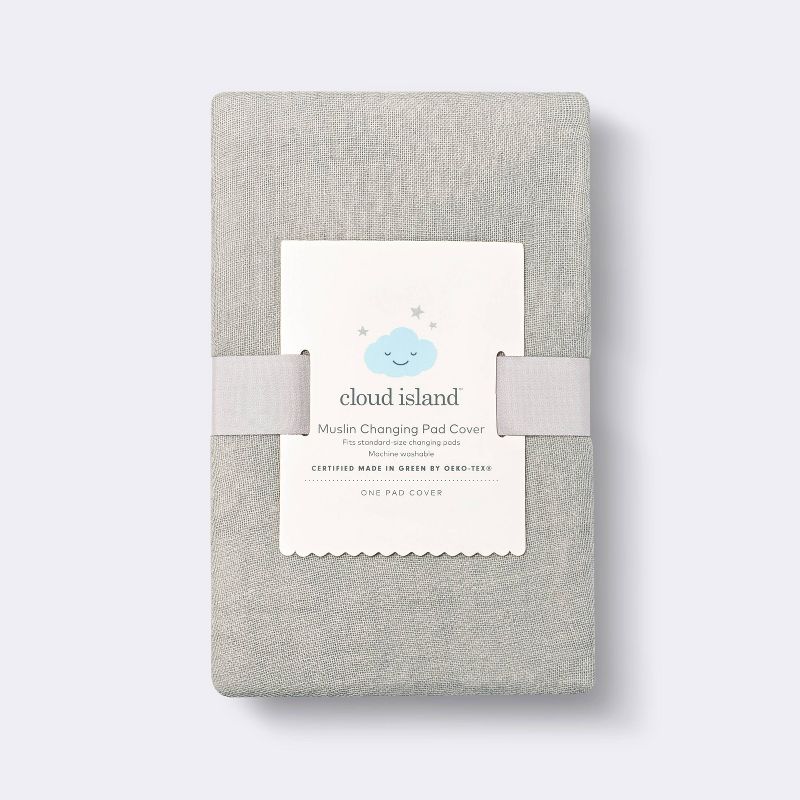 Muslin Changing Pad Cover - Gray - Cloud Island&#8482;, 4 of 5