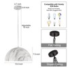 PAKOKULA 1-Light White Dome Pendant with Marble-Striped Metal Shade - 4 of 4