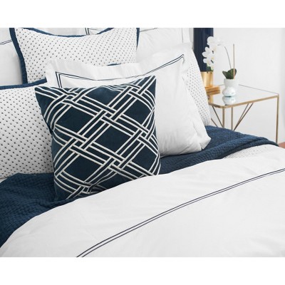 Mavis 18" Embroidered Velvet Square Throw Pillow