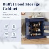 ORRD Modern Blue Kitchen Pantry, Freestanding Buffet Cabinet with Drawer, 2 Adjustable Shelves & 2 Door Shelves for Dining & Coffee Bar - 2 of 4
