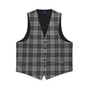 Gioberti Men's 6 Button Slim Fit Formal Herringbone Tweed Vest - 1 of 4