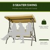 3-Seat Patio Swing Chair with Cushion, Throw Pillows & Adjustable Canopy - 4 of 4
