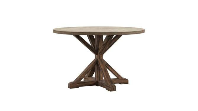 Sierra Round Farmhouse Pedestal Base Wood Dining Table - Inspire Q, 6 of 10, play video