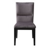 Asian Hardwood Solids and Engineered Wood Padded Side Chair (Set of 2) with Upholstered Seat and Back, Moonlight Gray Velvet Fabric - 3 of 4